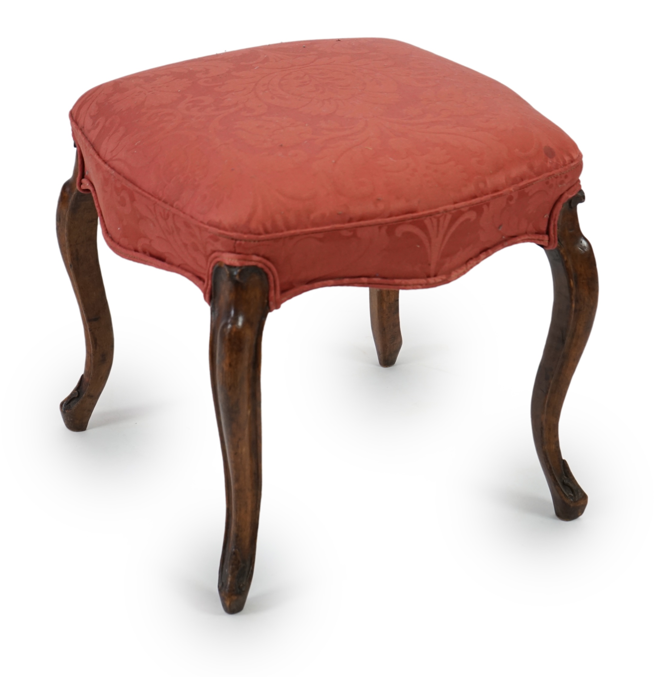 A Victorian mahogany dressing stool